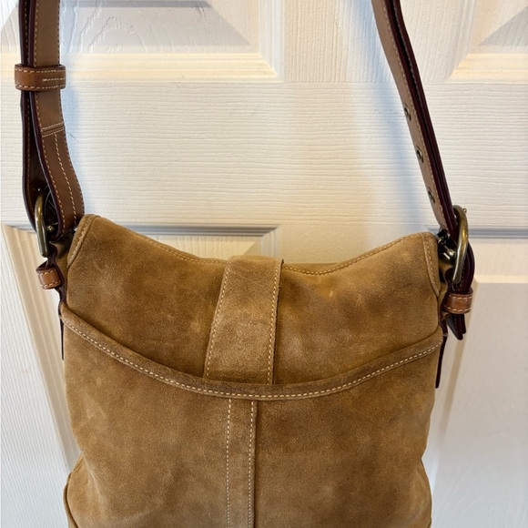 Coach VINTAGE Y2K SoHo D05Q-9482 Tan Suede Hobo Bag w Adjust Leather Strap VGUC - Picture 7 of 15